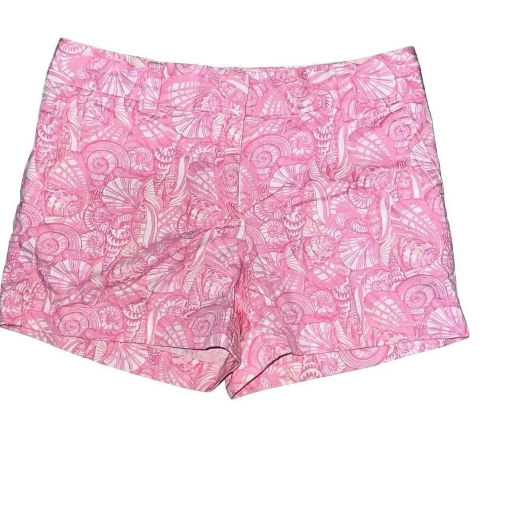 Vineyard Vines Girls Pink Shell Print Boulevard Shorts 3” Inseam Sz 10 READ